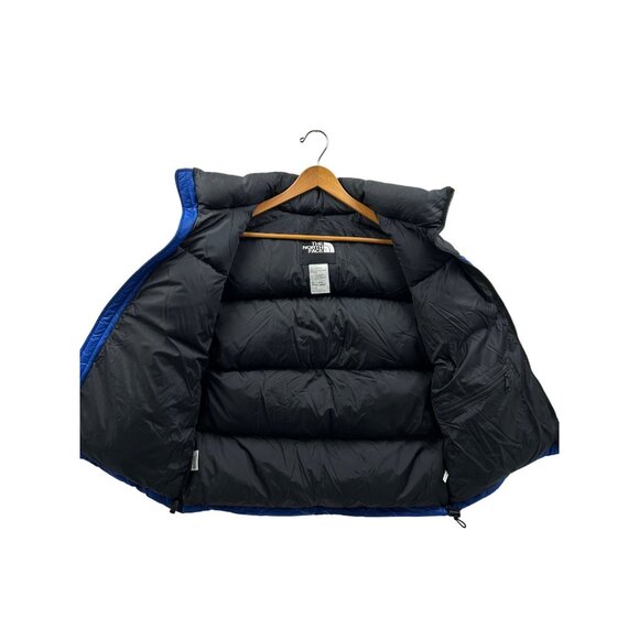 The North Face Men's Ripstop 700 Fill Down Puffer Vest With Hood Blue & Black - Picture 5 of 10